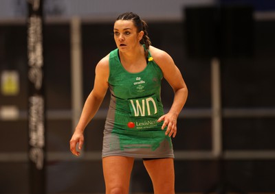 190424 - Cardiff Dragons v Surrey Storms - Vitality Netball Super League - Nia Jones of Cardiff Dragons