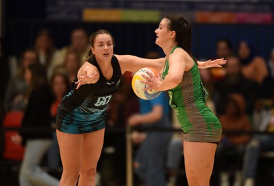 190424 - Cardiff Dragons v Surrey Storm - Vitality Netball SuperLeague - Laura Rudland of Cardiff Dragons