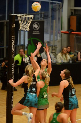 190424 - Cardiff Dragons v Surrey Storm - Vitality Netball SuperLeague - Georgia Rowe of Cardiff Dragons