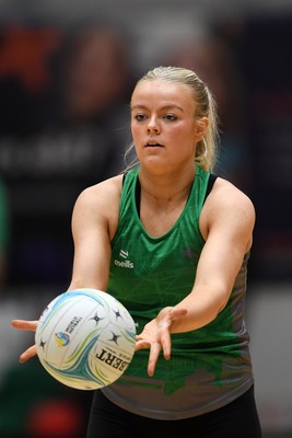 220225 - Cardiff Dragons v Birmingham Panthers - Netball Super League - Alex Johnson of Cardiff Dragons