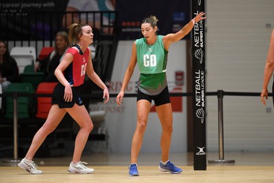 220225 - Cardiff Dragons v Birmingham Panthers - Netball Super League - Jacqui Newton of Cardiff Dragons