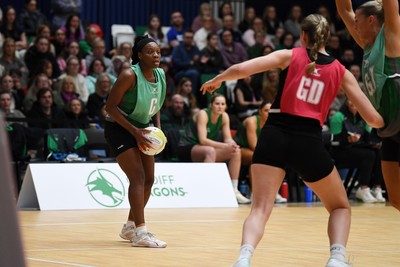 220225 - Cardiff Dragons v Birmingham Panthers - Netball Super League - Khanyisa ‘KC’ Chawane Khanyisa of Cardiff Dragons