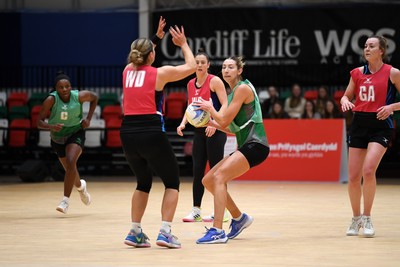 220225 - Cardiff Dragons v Birmingham Panthers - Netball Super League - Jacqui Newton of Cardiff Dragons