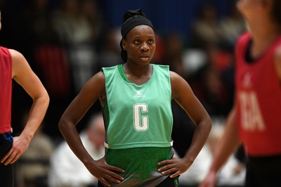 220225 - Cardiff Dragons v Birmingham Panthers - Netball Super League - Khanyisa ‘KC’ Chawane Khanyisa of Cardiff Dragons