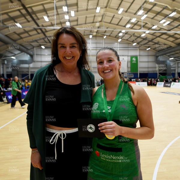 190425 - Cardiff Dragons v Leeds Rhinos - Netball Super League - Player of the match Bethan Dyke of Cardiff Dragons