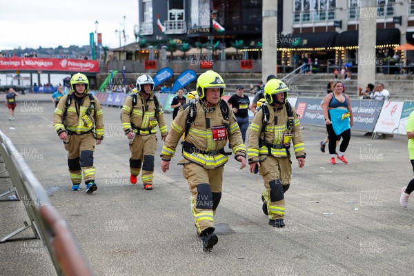 011023 - Principality Building Society Cardiff Half Marathon 2023 - Cardiff Bay - Firefighters