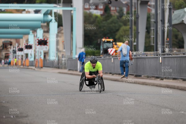 011023 - Principality Building Society Cardiff Half Marathon 2023 - Wheelchair race at the Cardiff Barrage