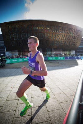 061019 - Cardiff Half Marathon 2019 - Runners make their way through Cardiff Bay, Roald Dahl Plas and past the Wales Millennium Centre at the halfway point of the race