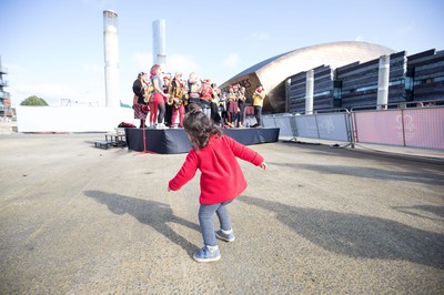 061019 - Cardiff Half Marathon 2019 - Runners make their way through Cardiff Bay, Roald Dahl Plas and past the Wales Millennium Centre at the halfway point of the race