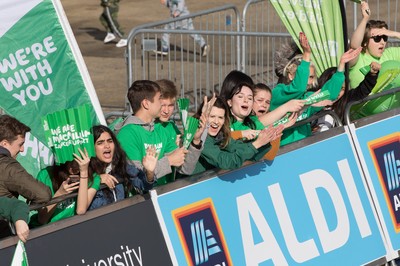 061019 - Cardiff Half Marathon 2019 - Runners make their way through Cardiff Bay, Roald Dahl Plas and past the Wales Millennium Centre at the halfway point of the race