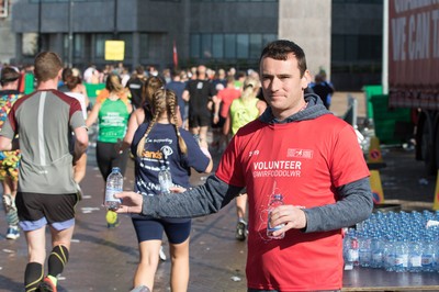 061019 - Cardiff Half Marathon 2019 - Runners make their way through Cardiff Bay, Roald Dahl Plas and past the Wales Millennium Centre at the halfway point of the race