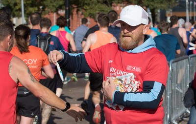 061019 - Cardiff Half Marathon 2019 - Runners make their way through Cardiff Bay, Roald Dahl Plas and past the Wales Millennium Centre at the halfway point of the race