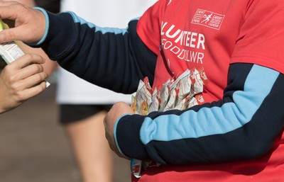 061019 - Cardiff Half Marathon 2019 - Runners make their way through Cardiff Bay, Roald Dahl Plas and past the Wales Millennium Centre at the halfway point of the race