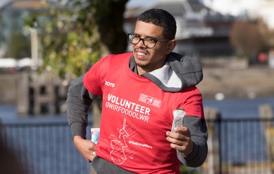 061019 - Cardiff Half Marathon 2019 - Runners make their way through Cardiff Bay, Roald Dahl Plas and past the Wales Millennium Centre at the halfway point of the race