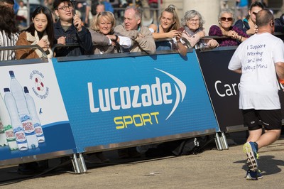 061019 - Cardiff Half Marathon 2019 - Runners make their way through Cardiff Bay, Roald Dahl Plas and past the Wales Millennium Centre at the halfway point of the race