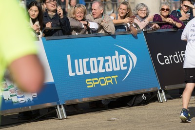 061019 - Cardiff Half Marathon 2019 - Runners make their way through Cardiff Bay, Roald Dahl Plas and past the Wales Millennium Centre at the halfway point of the race