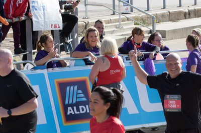 061019 - Cardiff Half Marathon 2019 - Runners make their way through Cardiff Bay, Roald Dahl Plas and past the Wales Millennium Centre at the halfway point of the race