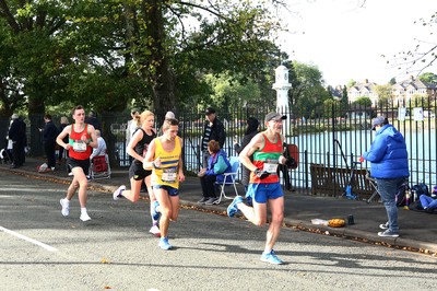 061019 - Cardiff University Cardiff Half Marathon - Runners pass Roath Park Lake