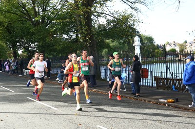 061019 - Cardiff University Cardiff Half Marathon - Runners pass Roath Park Lake