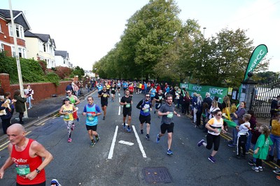 061019 - Cardiff University Cardiff Half Marathon - Runners pass Roath Park Lake