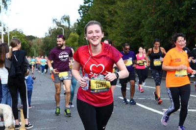 061019 - Cardiff University Cardiff Half Marathon - Runners pass Roath Park Lake