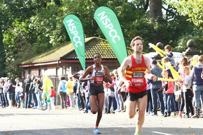 061019 - Cardiff University Cardiff Half Marathon - NSPCC branding at Roath Park Lake