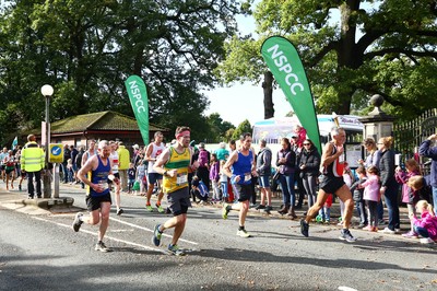 061019 - Cardiff University Cardiff Half Marathon - NSPCC branding at Roath Park Lake