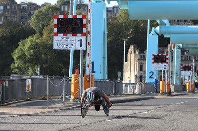 061019 - Cardiff Half Marathon -    Wheelchair athletes at the Cardiff Bay Barrage