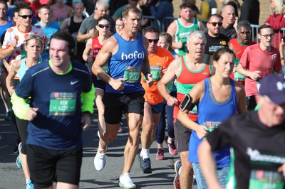 061019 - Cardiff Half Marathon -    Former Wales Rugby international player Dafydd James at the Cardiff Bay Barrage