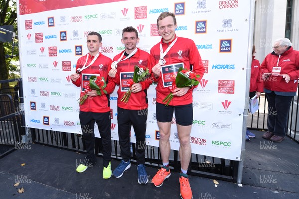 071018 - Cardiff University Cardiff Half Marathon - Josh Griffiths, Dewi Griffiths and Kris Jones 