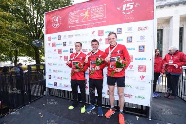 071018 - Cardiff University Cardiff Half Marathon - Josh Griffiths, Dewi Griffiths and Kris Jones
