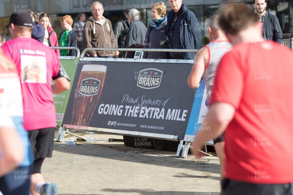071018 - Cardiff University Cardiff Half Marathon - Runners make their way through Roald Dahl Plas and past the Wales Millennium Centre