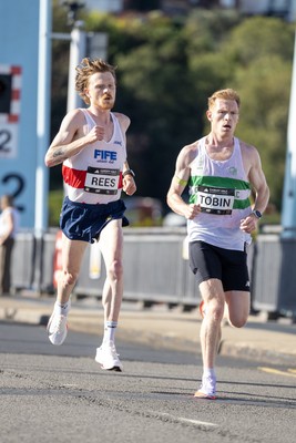 041026 - 2026 Cardiff Half Marathon - Logan Ress and Sean Tobin at the Cardiff Bay Barrage 