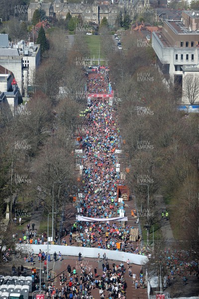 270322 - Cardiff University Cardiff Half Marathon - Finish Line on King Edward VII Avenue