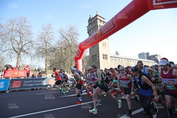 270322 - Cardiff Half Marathon - Runners leave the start 