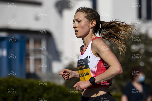270322 - Cardiff University Cardiff Half Marathon - Elite Women's race leader Natasha Cockram at Roath Park
