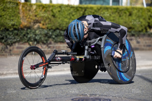 270322 - Cardiff University Cardiff Half Marathon - Wheelchair athletes at Roath Park