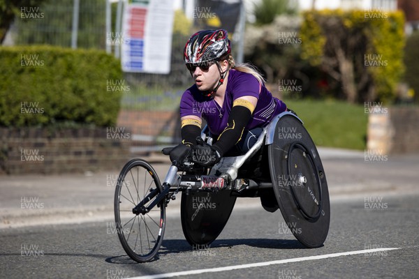 270322 - Cardiff University Cardiff Half Marathon - Wheelchair athlete at Roath Park