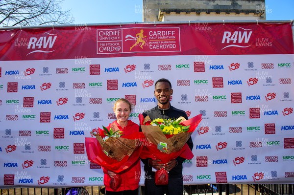 270322 - Cardiff University Cardiff Half Marathon - Winner of the women's race Natasha Cockram and of the men's race Kadar Omar