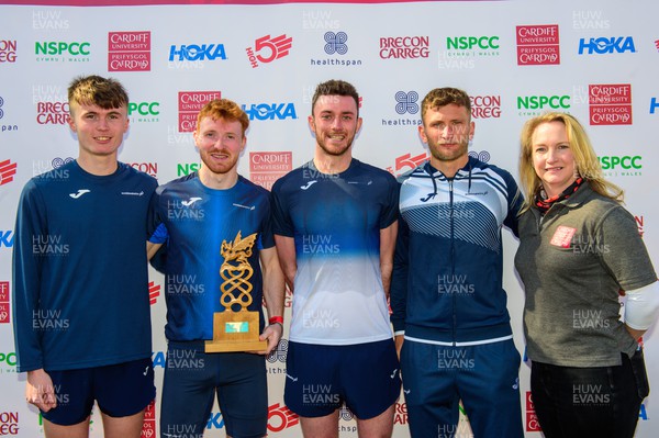 270322 - Cardiff University Cardiff Half Marathon - Trophy for the Scotland v Wales Match is presented by Helen Beddow of Cardiff University