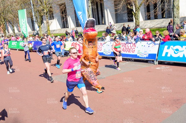 270322 - Cardiff University Cardiff Half Marathon - Runner dressed as dinosaur
