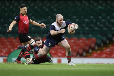 220324 - Cardiff Lions v Wrecsam Rhinos - International Gay Rugby Fixture - Rhinos score a try