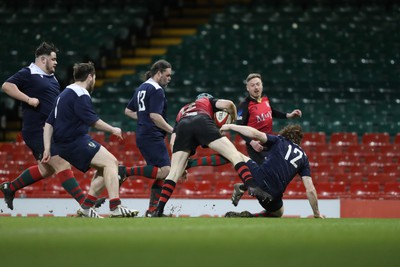 220324 - Cardiff Lions v Wrecsam Rhinos - International Gay Rugby Fixture - Lions score a try