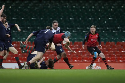 220324 - Cardiff Lions v Wrecsam Rhinos - International Gay Rugby Fixture - Lions score a try