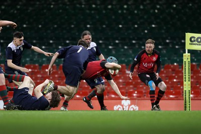 220324 - Cardiff Lions v Wrecsam Rhinos - International Gay Rugby Fixture - Lions score a try