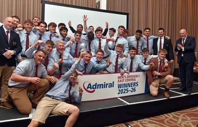 090526 - Cardiff Met Athletic - Admiral National League 5 East Central Trophy Presentation - Players celebrate winning the league
