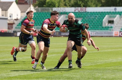 100525 - Cardiff Met Athletic v St Peters Athletic, Mens Division 5 Cup Final - Bron Koziel of St Peters Athletic powers over to score try