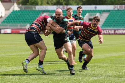 100525 - Cardiff Met Athletic v St Peters Athletic, Mens Division 5 Cup Final - Bron Koziel of St Peters Athletic powers over to score try