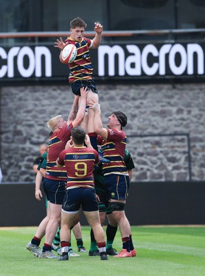 100525 - Cardiff Met Athletic v St Peters Athletic, Mens Division 5 Cup Final - Tom Bainbridge of St Peters Athletic wins the line out