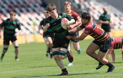 100525 - Cardiff Met Athletic v St Peters Athletic, Mens Division 5 Cup Final - Dylan Gittins of St Peters Athletic charges for the line